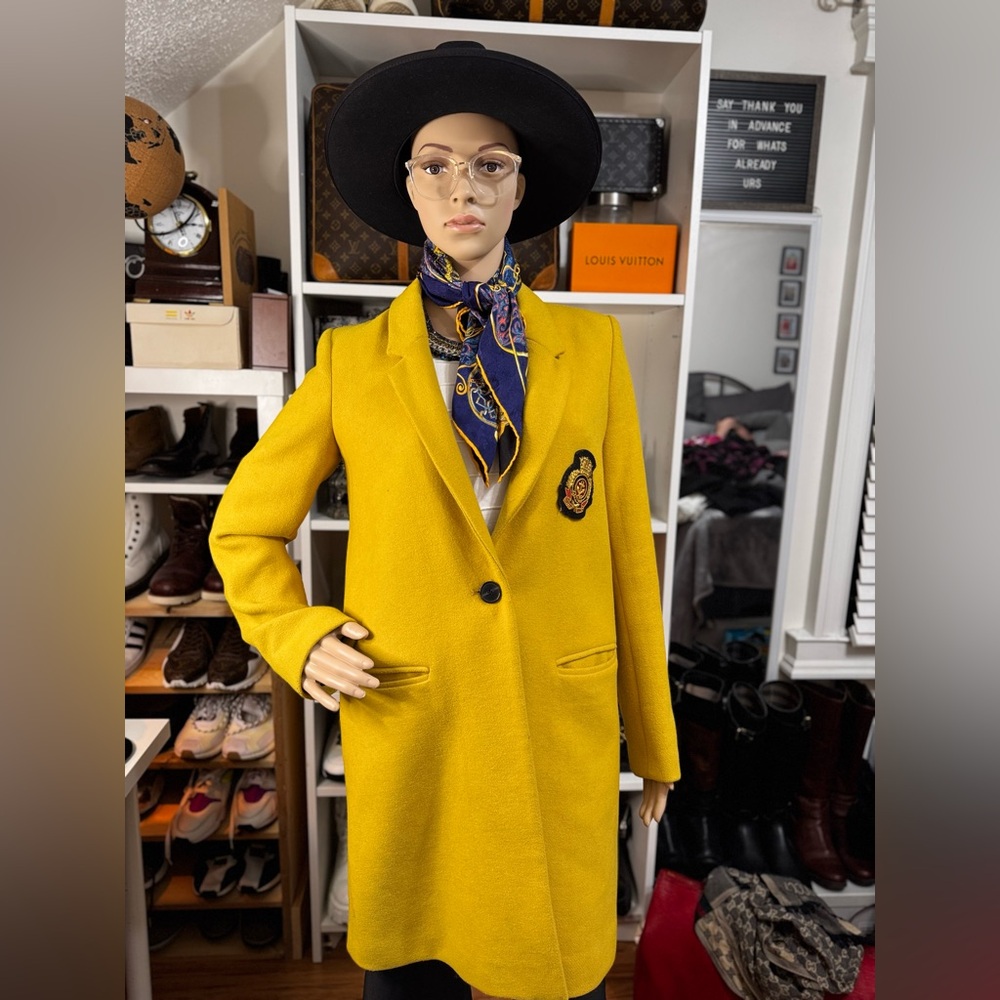 Yellow Solid Pea Coat